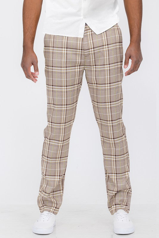 Mens Plaid Trouser Pants