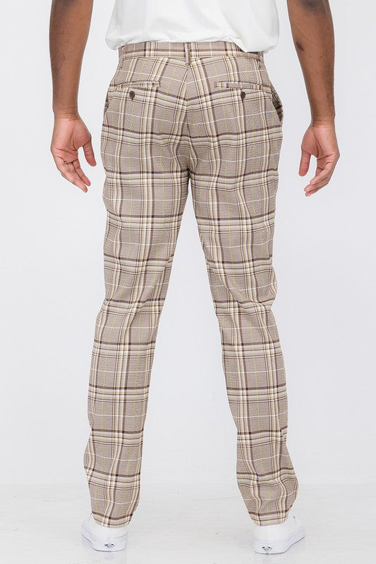 Mens Plaid Trouser Pants