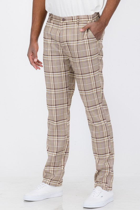 Mens Plaid Trouser Pants