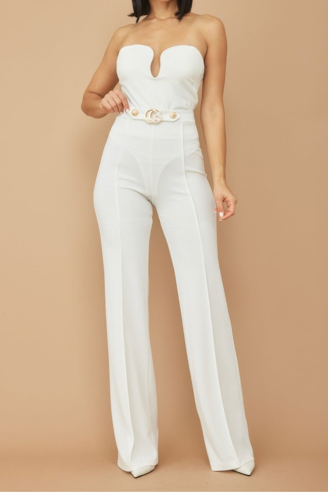 Cg Buckle And Button Detail Pants