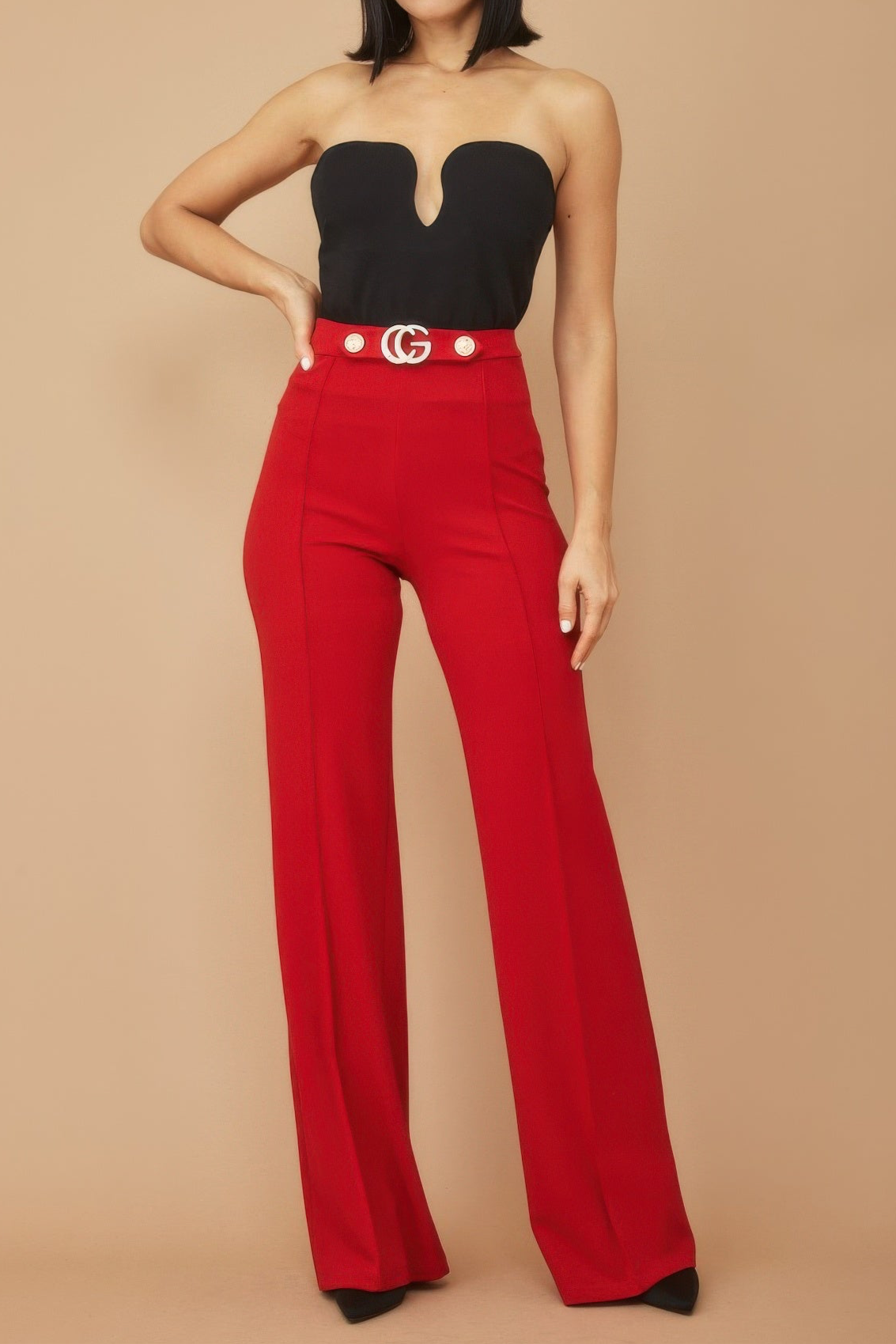 Cg Buckle And Button Detail Pants