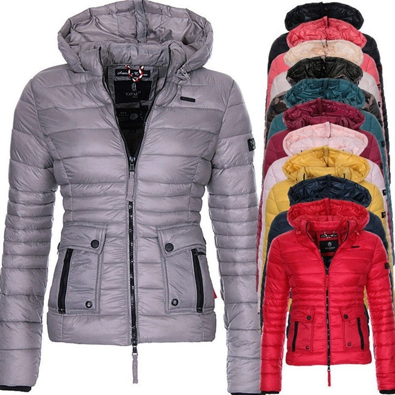 Women Winter Red Motorcycle Coat