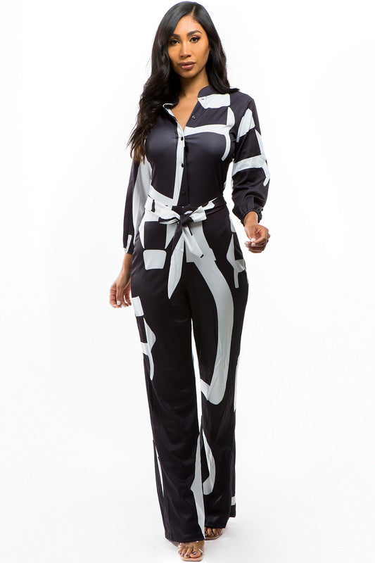 LONG SLEEVES MULTI PRINT JUMPSUIT