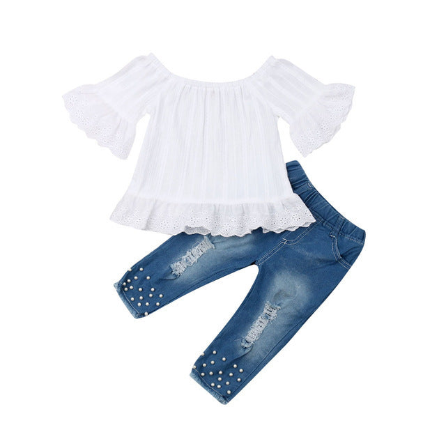 Shirt & Jean Set Girls Kids Baby