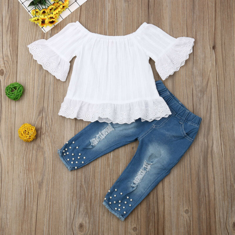 Shirt & Jean Set Girls Kids Baby