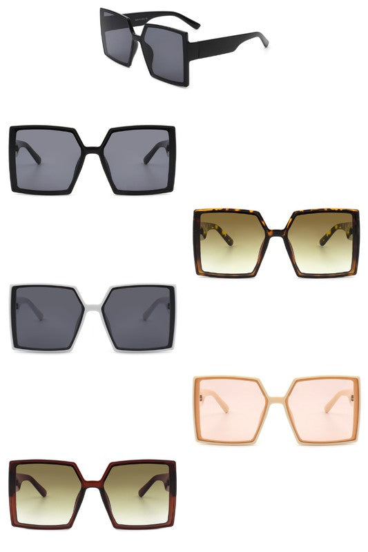 Square Flat Top Large Oversize Fashion Sunglasses