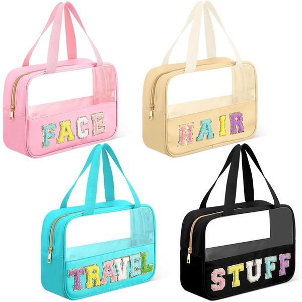 Chenille Letter Clear Travel Bag