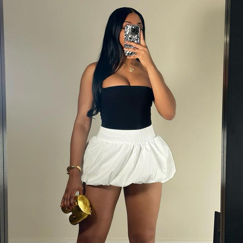 Puffy High Waist Ultra Short Skirt