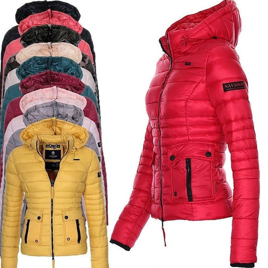 Women Winter Red Motorcycle Coat