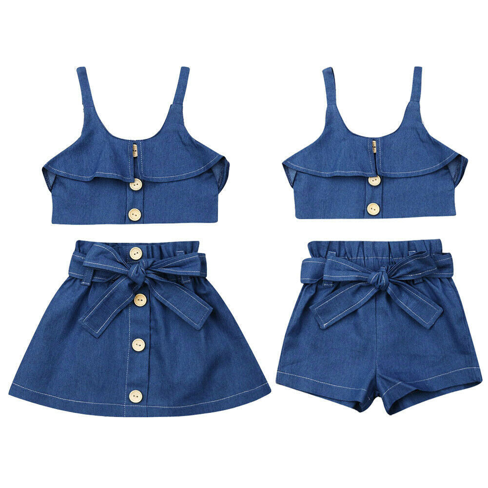 Girls Shorts or Skirt Set