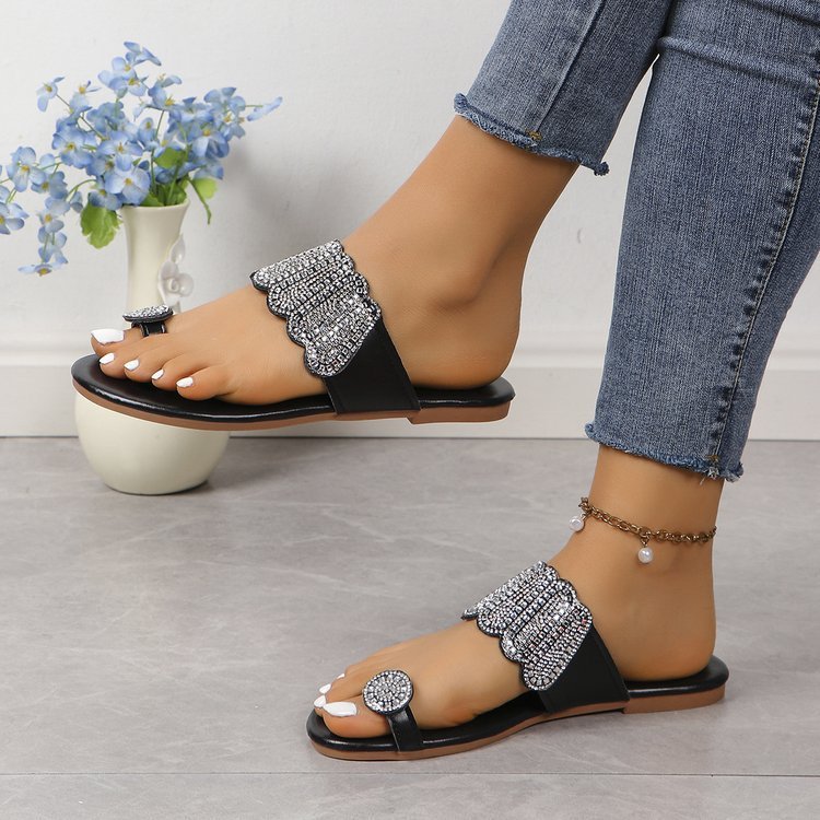 Toe Covering Flat Slippers Flat Light Wind Sandals