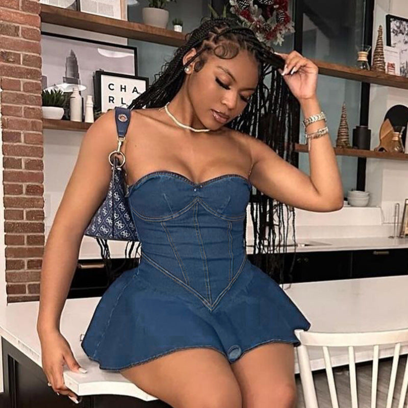 Tube Top Denim Dress