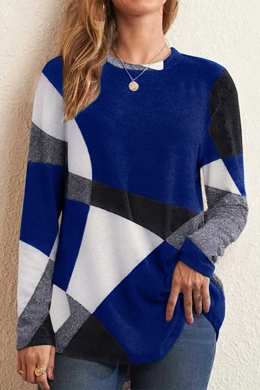 Color Block Round Neck T-Shirt