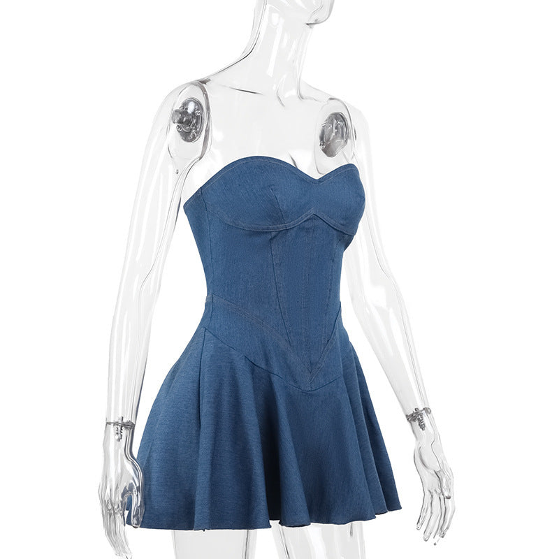 Tube Top Denim Dress