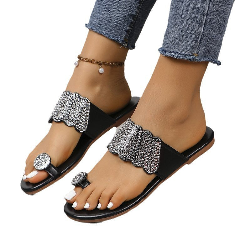 Toe Covering Flat Slippers Flat Light Wind Sandals