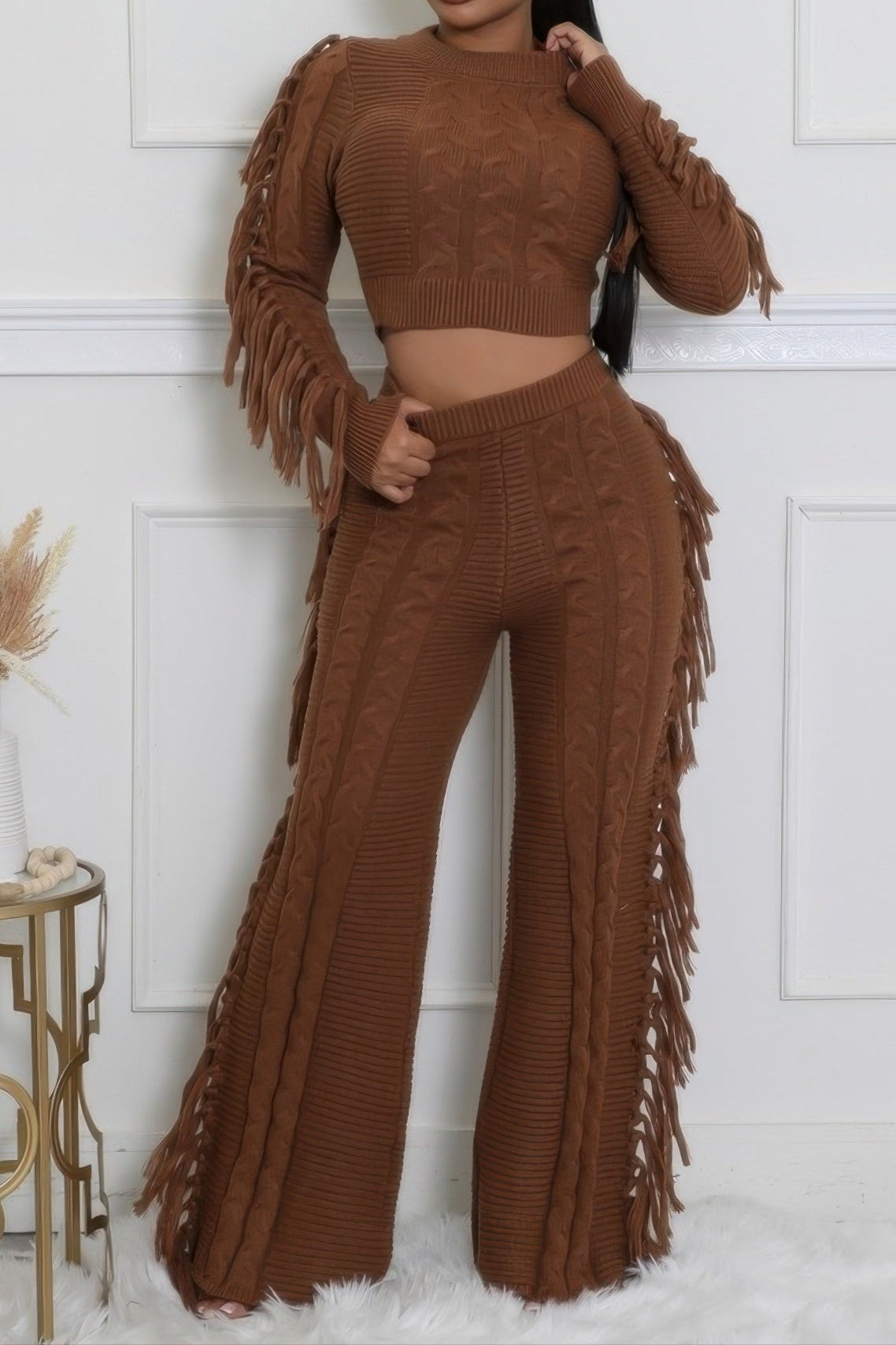 Knitted Stretch Pant Set