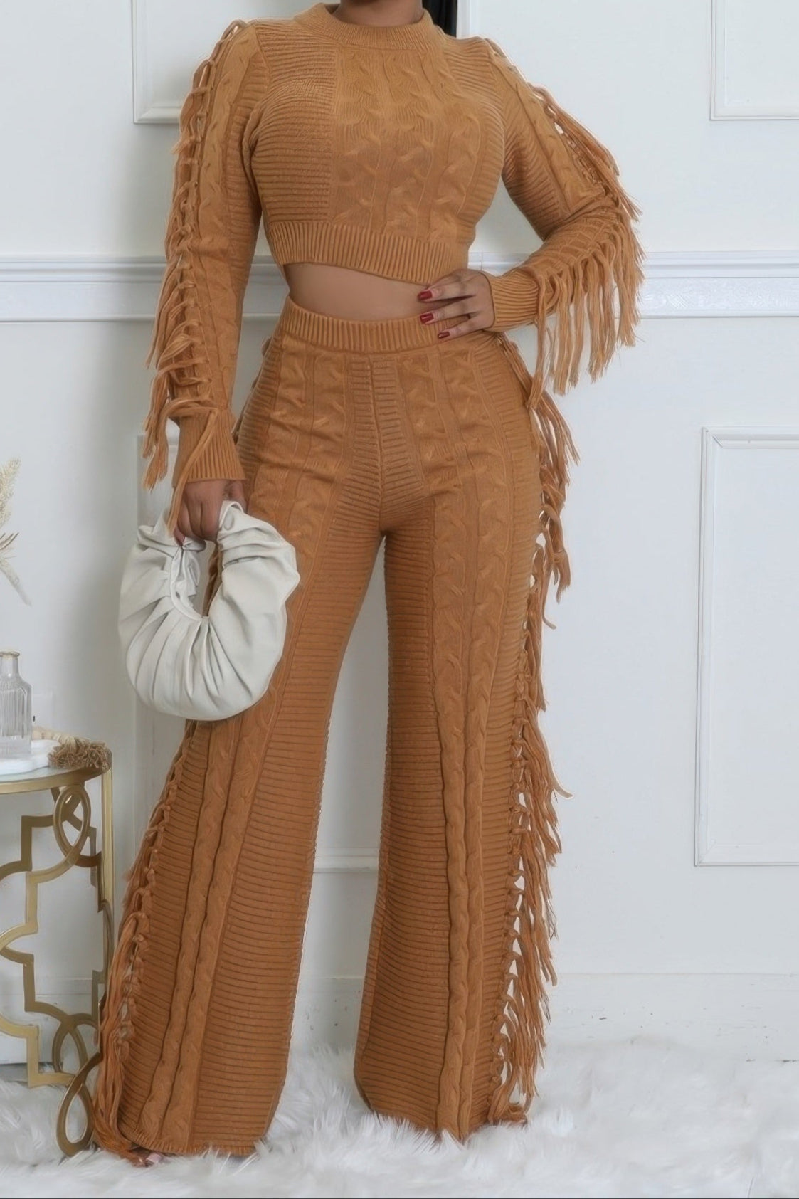 Knitted Stretch Pant Set