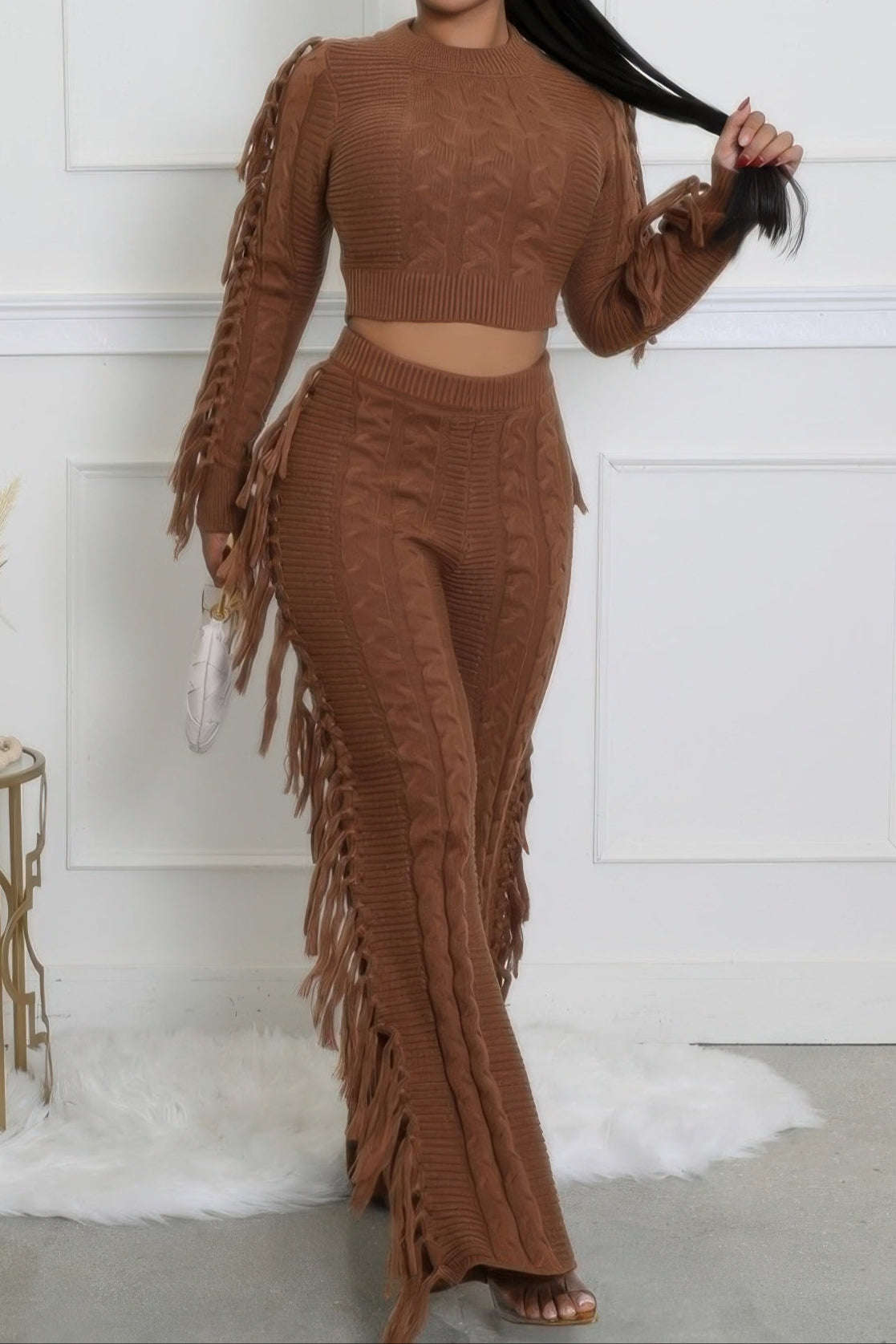 Knitted Stretch Pant Set