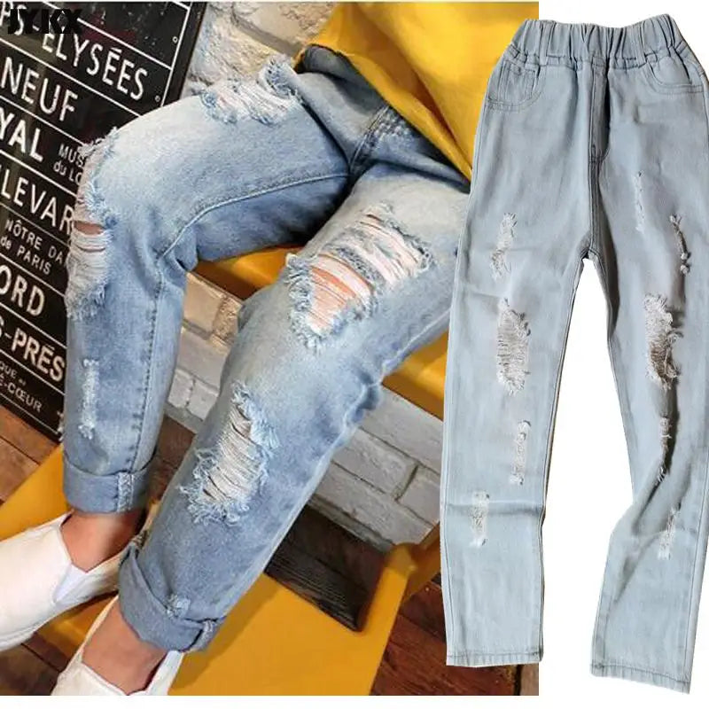 Denim Casual Loose Cuffed Jeans