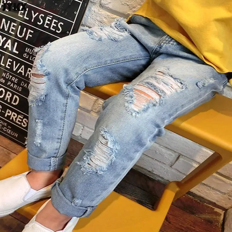 Denim Casual Loose Cuffed Jeans