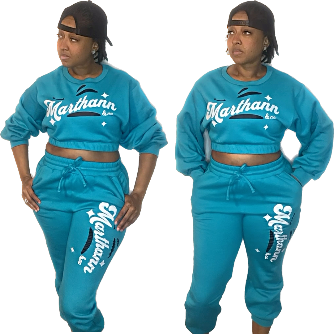 Marthann Cropped Pullover & Jogger Pants Set