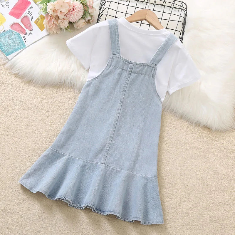 Girls Summer Suspender Dress Clothing Set