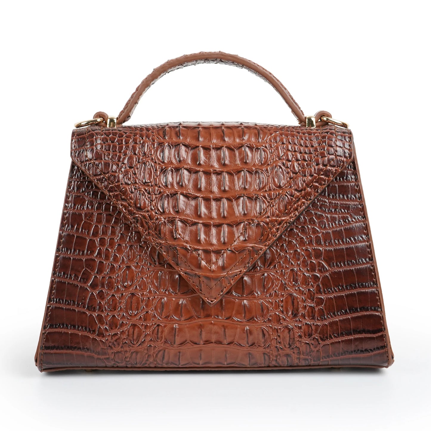 Crocodile Pattern Leather Tote Bag