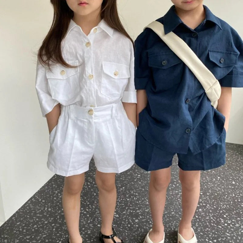 Summer Solid Set 2pcs Girls Fashion Set