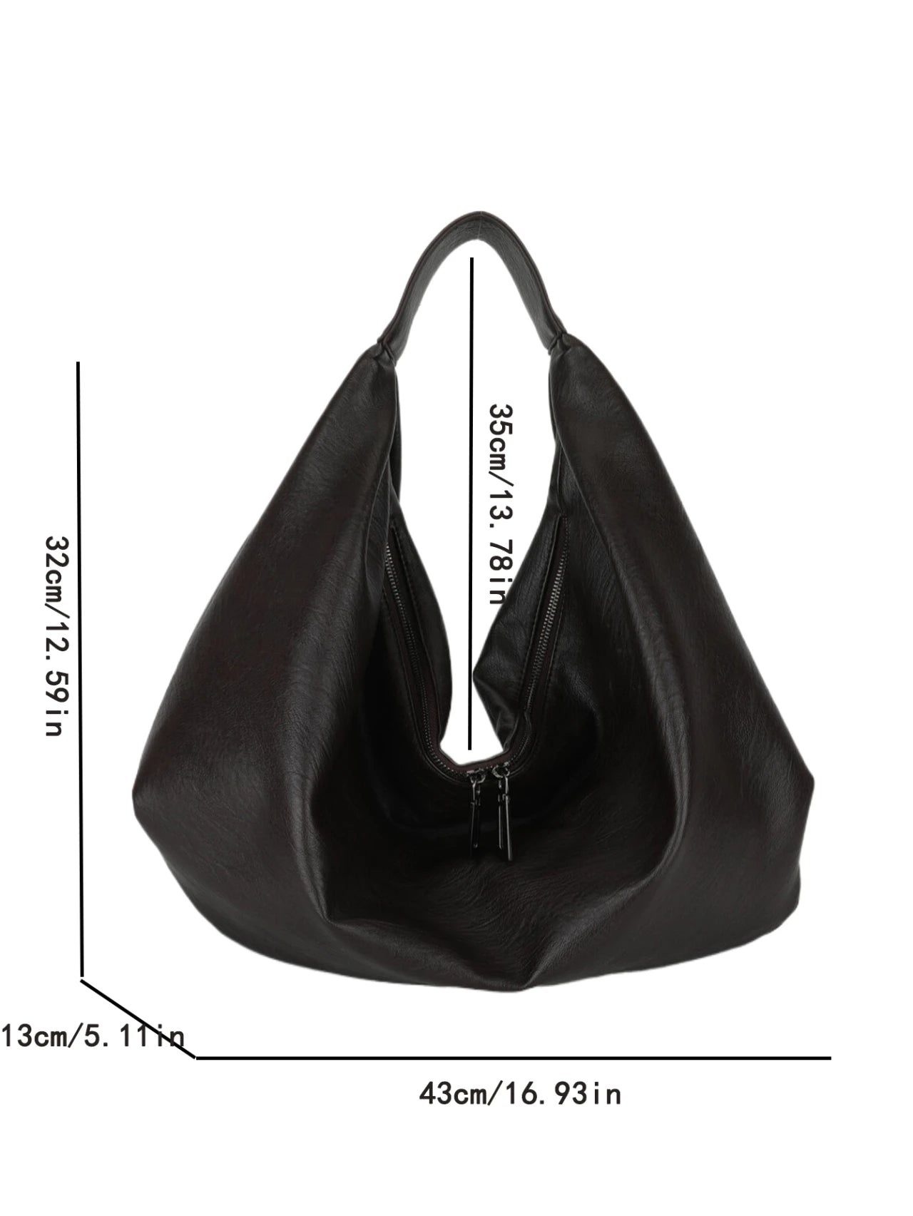 Big Black Shoulder Large Tote Bag