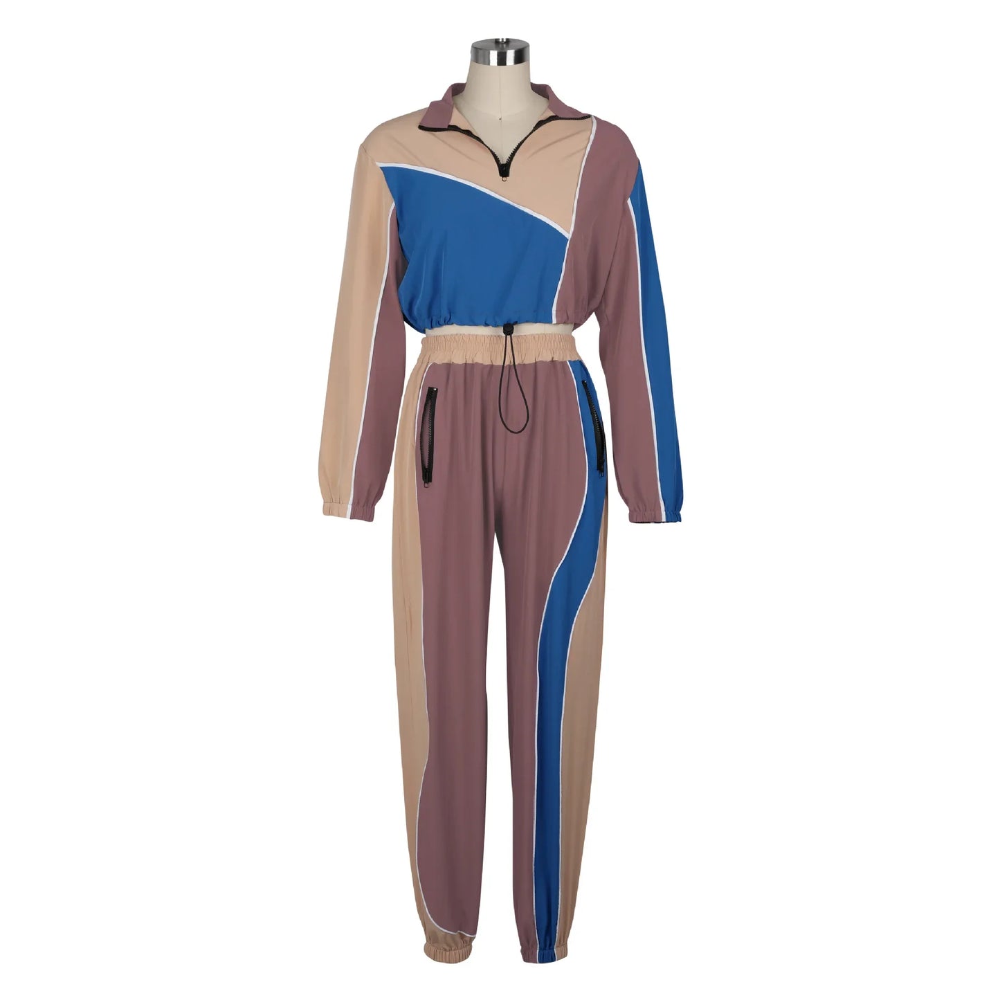 Color Block Patchwork Sporty Tracksuit