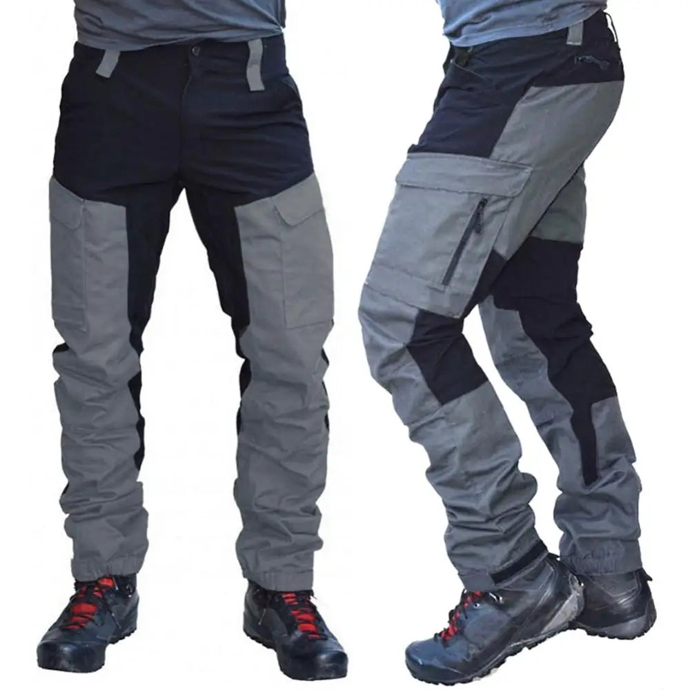 Color Block Multi Pockets Sports Long Cargo Pants