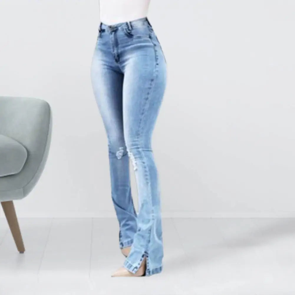 High Waist Boot Cut Slim Denim Flared Jeans