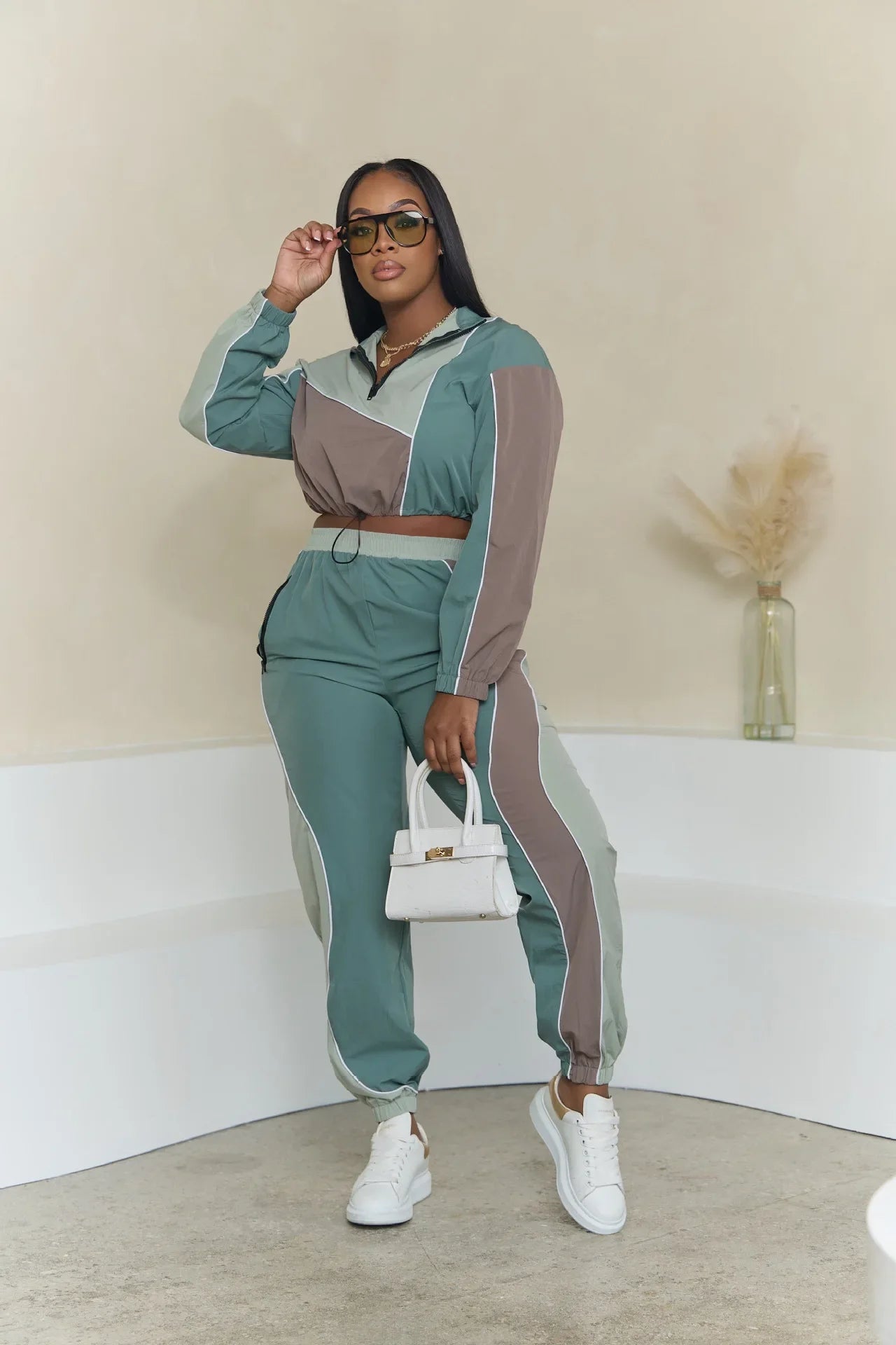 Color Block Patchwork Sporty Tracksuit