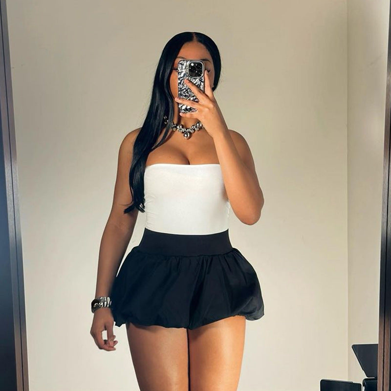 Puffy High Waist Ultra Short Skirt