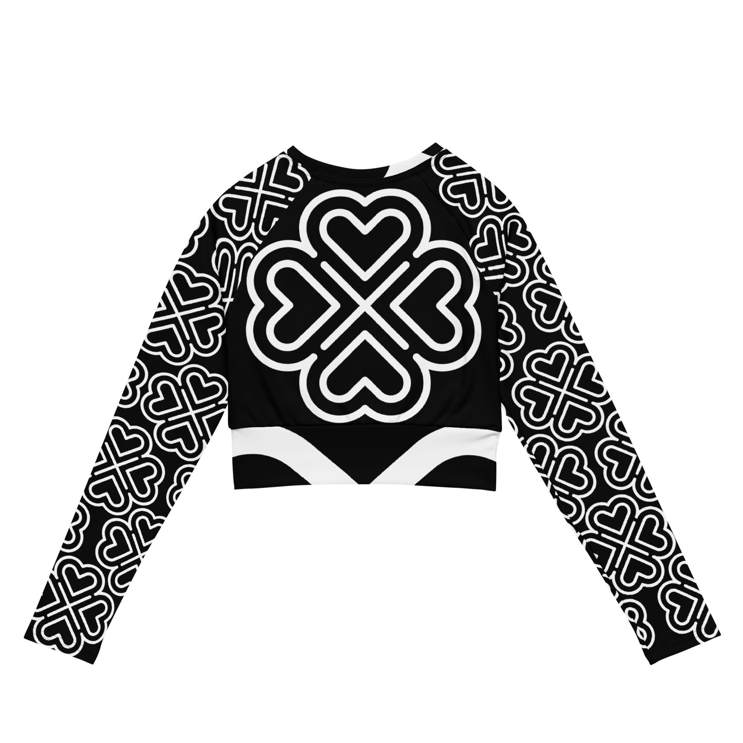 Marthann Hearts Long-Sleeve Crop Top