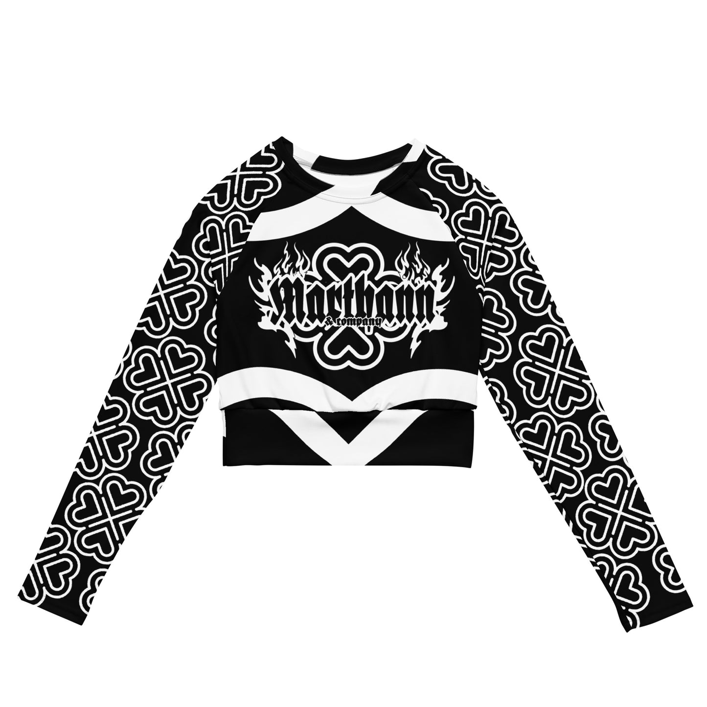 Marthann Hearts Long-Sleeve Crop Top