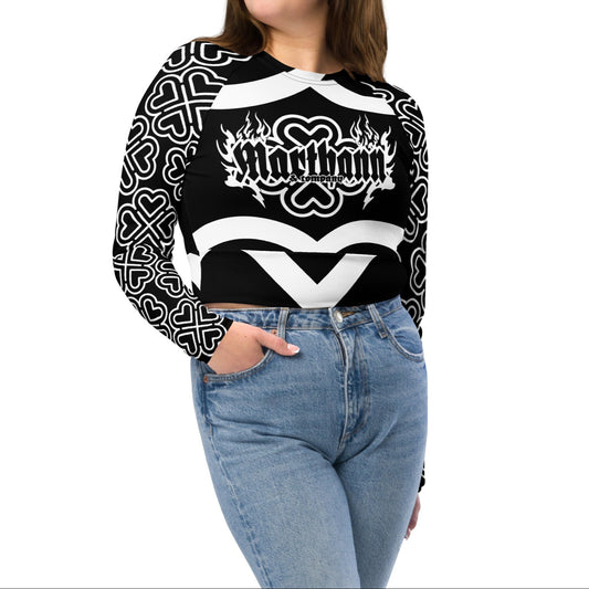 Marthann Hearts Long-Sleeve Crop Top