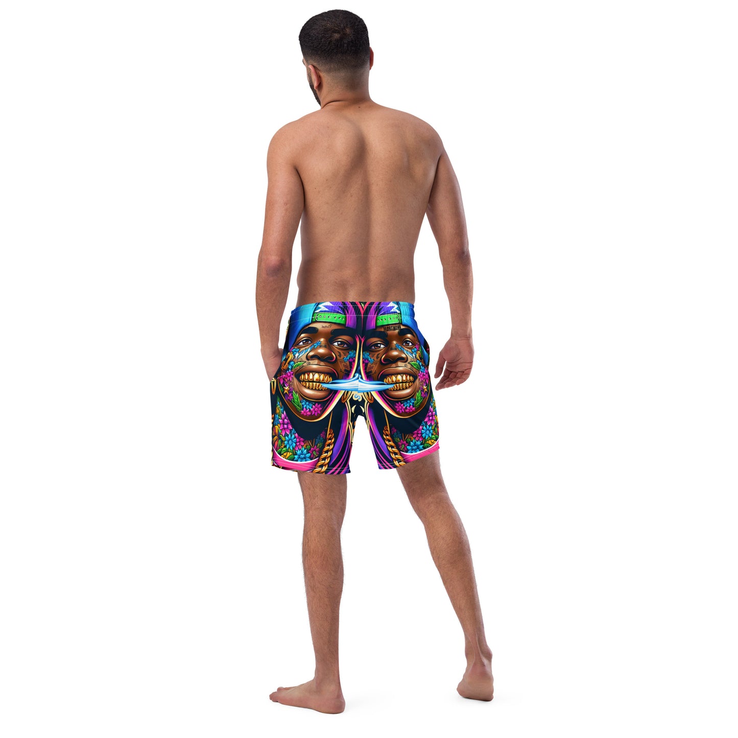 Marthann Gold Mouth Swim Trunks