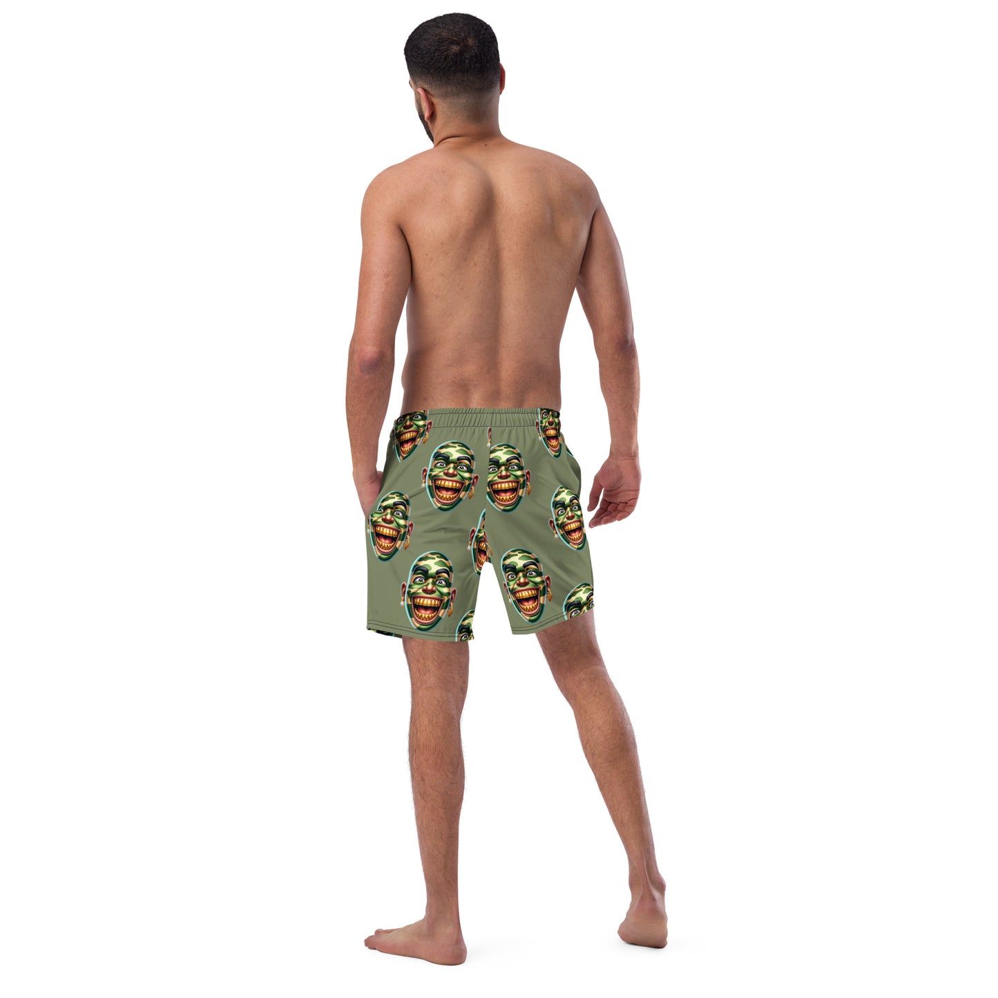 Marthann Army Style Swim Trunks|Sage Green