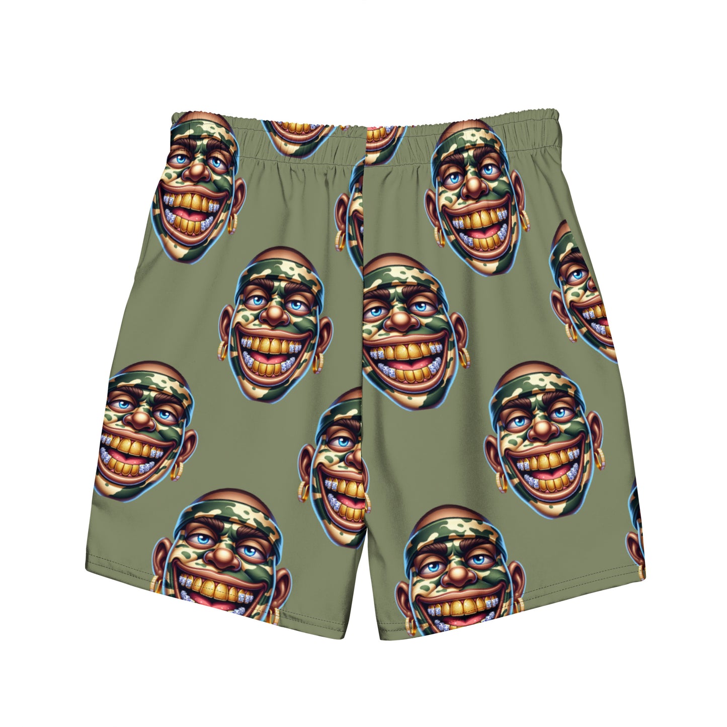 Marthann Camo Swim Trunks|Sage Green