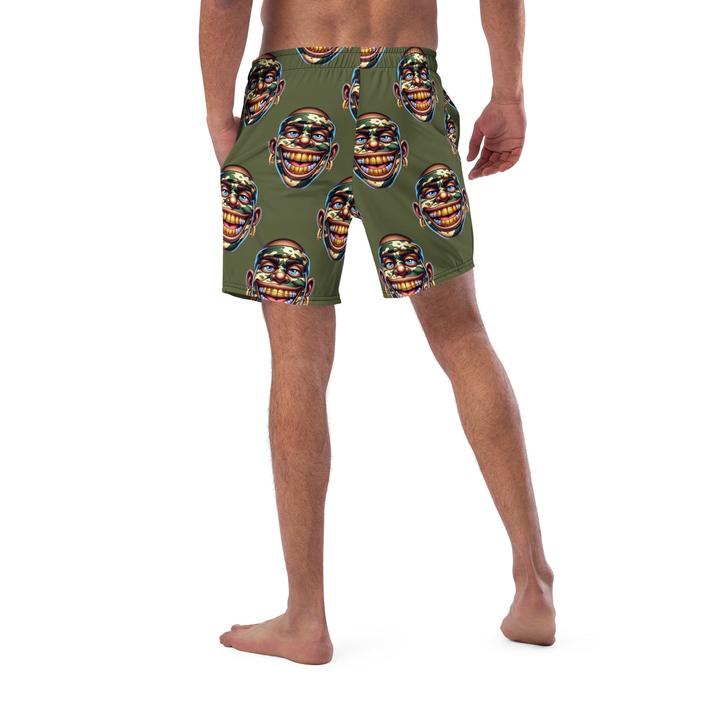 Marthann Camo Swim Trunks|Pine Green