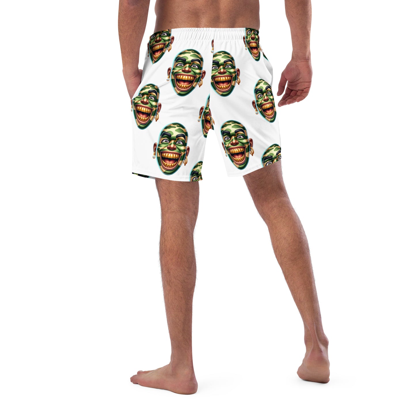 Marthann Army Style Swim Trunks|White