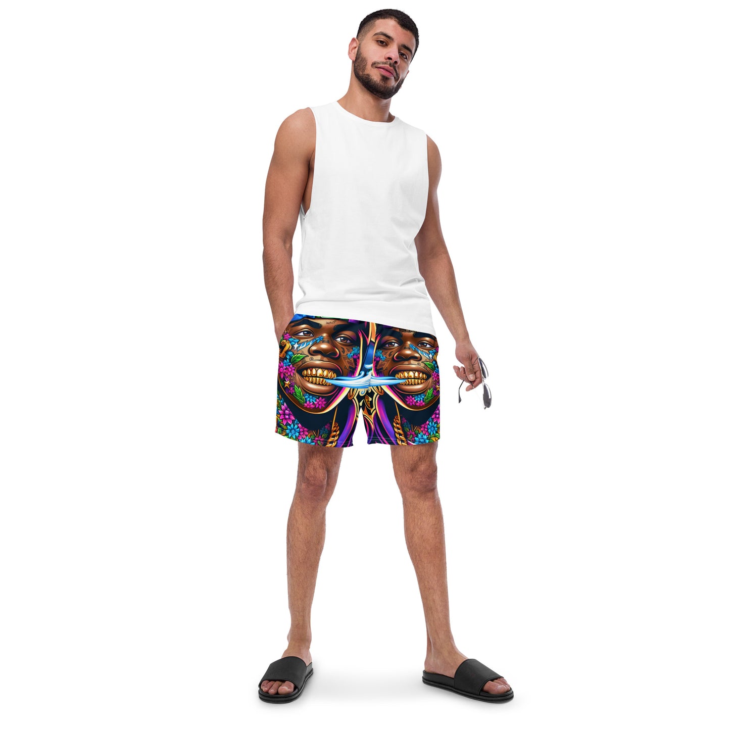 Marthann Gold Mouth Swim Trunks