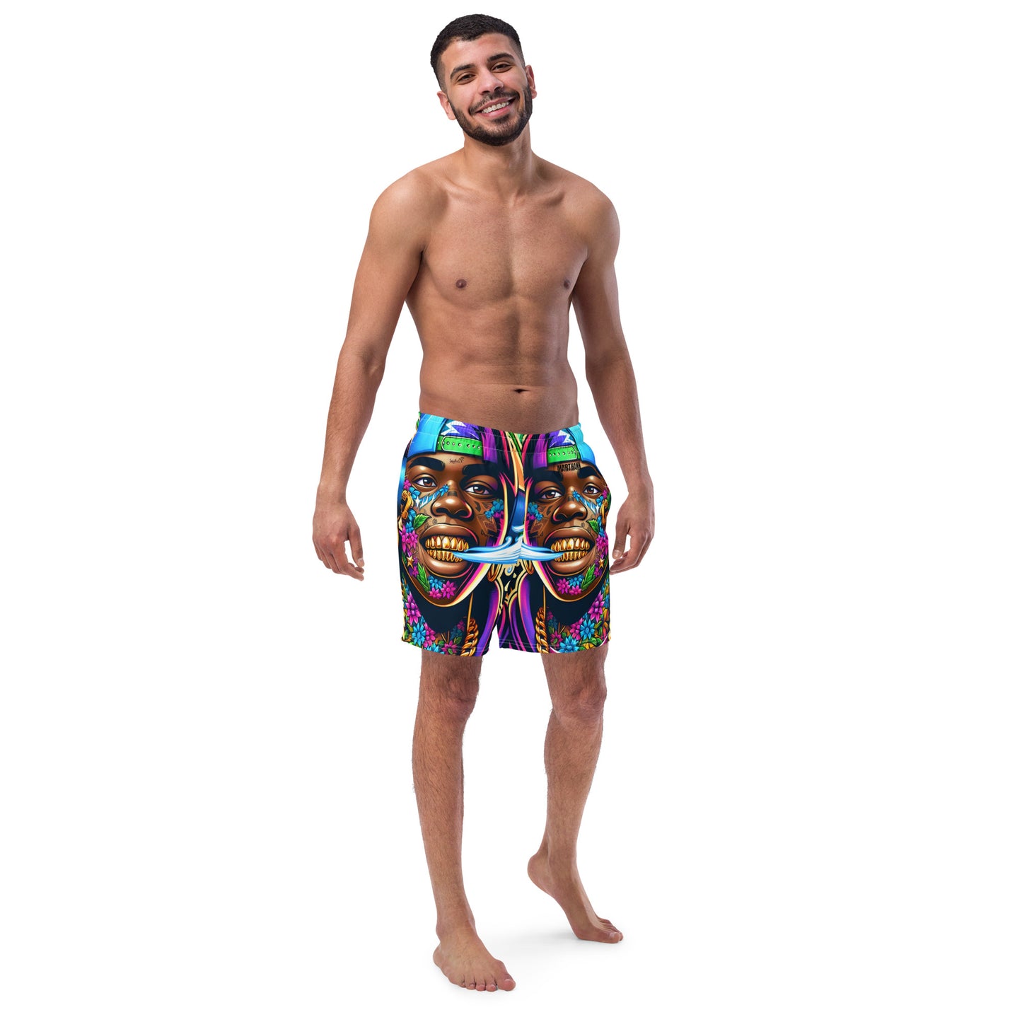 Marthann Gold Mouth Swim Trunks