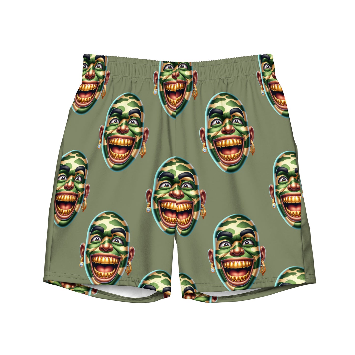 Marthann Army Style Swim Trunks|Sage Green