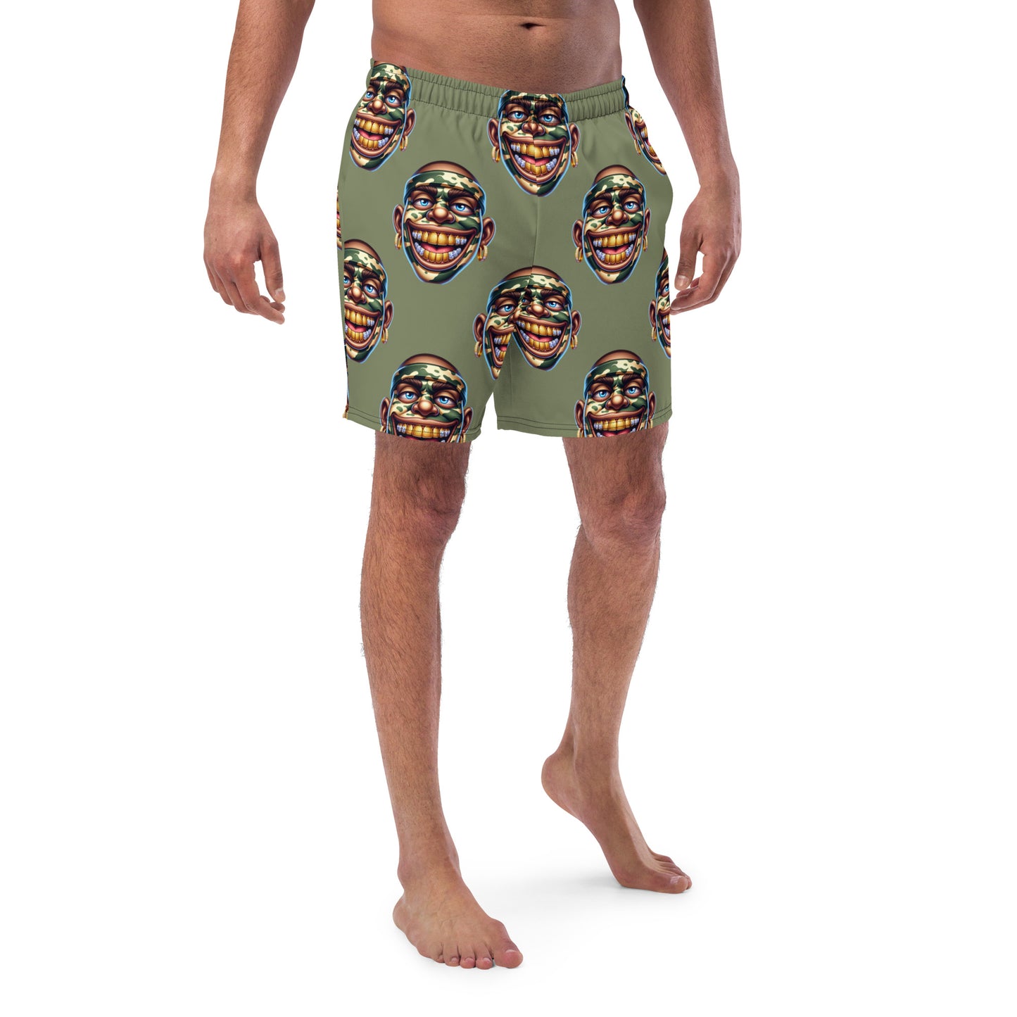 Marthann Camo Swim Trunks|Sage Green