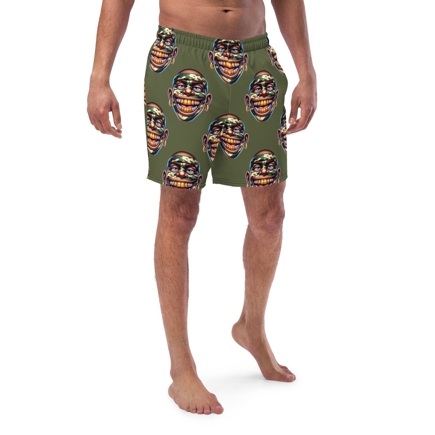 Marthann Camo Swim Trunks|Pine Green