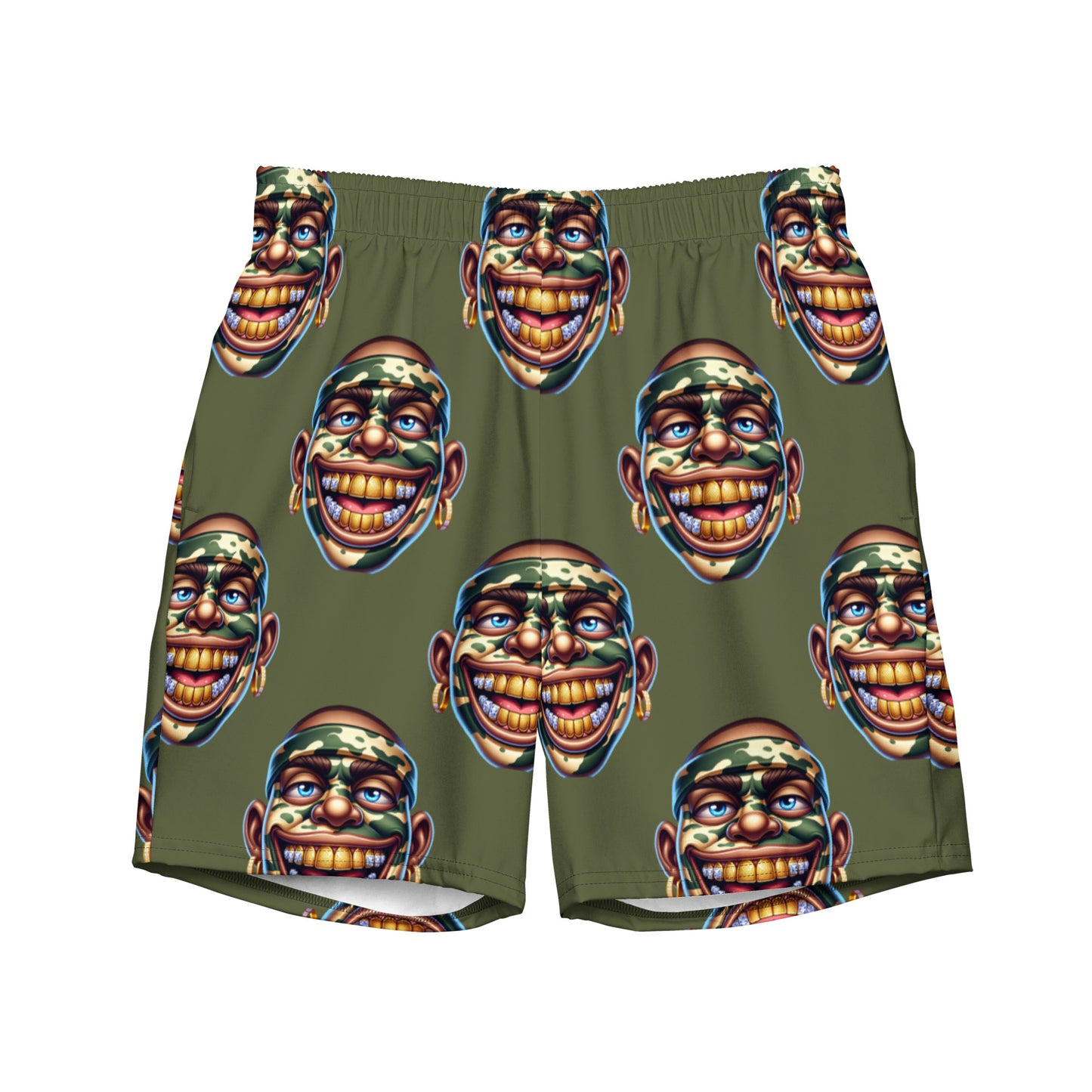 Marthann Camo Swim Trunks|Pine Green