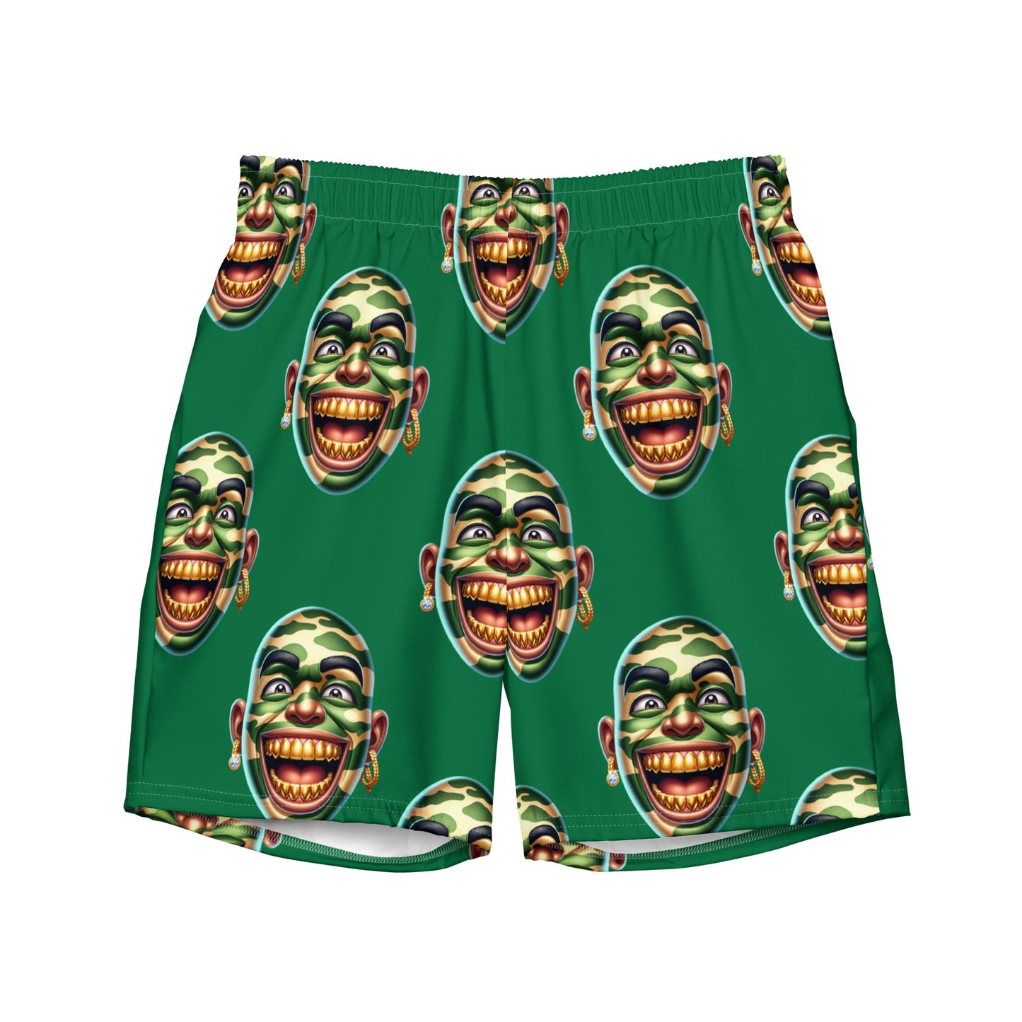 Marthann Army Style Swim Trunks|Lucky Green