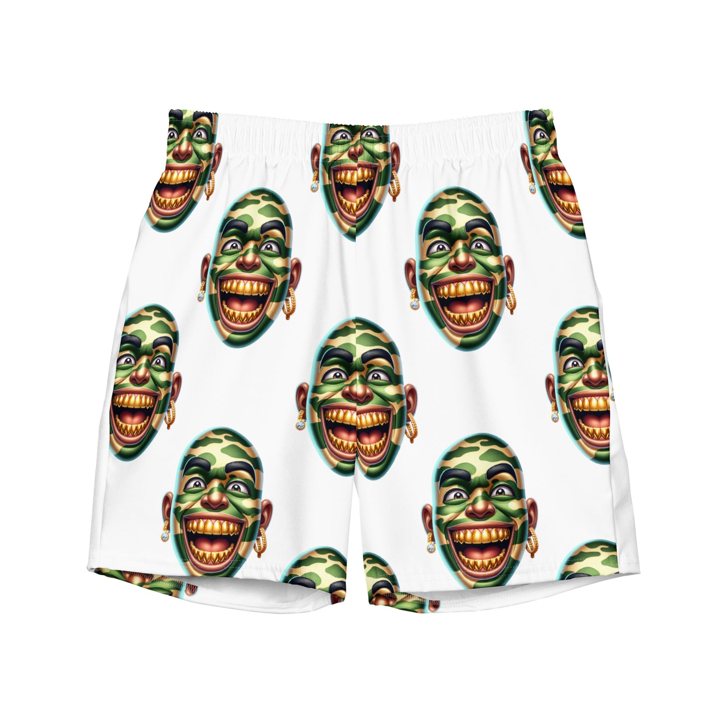 Marthann Army Style Swim Trunks|White